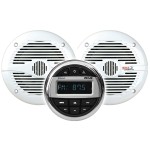 Kit impianto stereo marino bluetooth con 2 casse Boss Marine 150 W  + Telecomando + USB + CUSTODIA