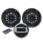 Kit impianto stereo marino bluetooth con 2 casse 150W