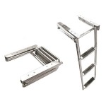 Scaletta a scomparsa in acciaio inox 316 con 4 gradini larghi Scaletta a scomparsa in acciaio inox 316 con 4 gradini larghi