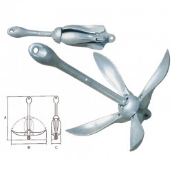 Ancora ad ombrello zincata 8 Kg