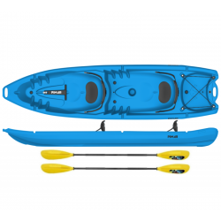  Kayak 2 posti - canoa da 340 cm BLU + 2 pagaie + 2 seggiolini sport biposto