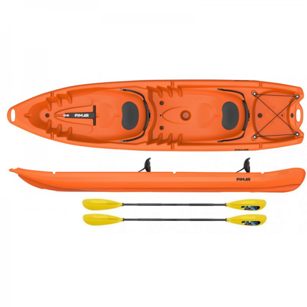 Kayak 2 posti - canoa da 340 cm ARANCIONE + 2 pagaie + 2 seggiolini sport biposto Kayak 2 posti - canoa da 340 cm ARANCIONE + 2 pagaie + 2 seggiolini sport biposto