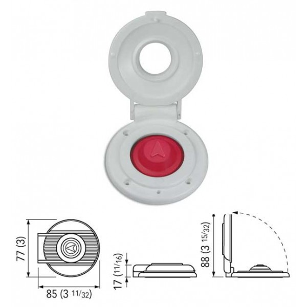 Pulsante di salita bianco a piede QUICK per verricello Pulsante di salita bianco a piede QUICK per verricello