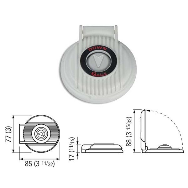 Pulsante di discesa bianco a piede QUICK per verricello Pulsante di discesa bianco a piede QUICK per verricello