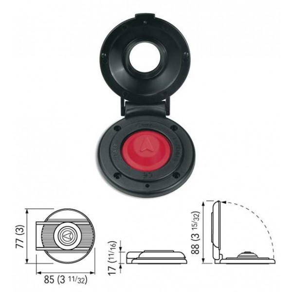 Pulsante di salita nero a piede QUICK per verricello Pulsante di salita nero a piede QUICK per verricello