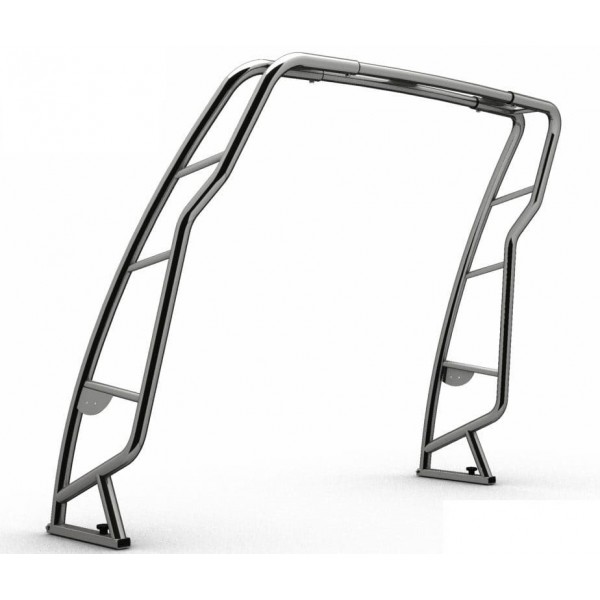 Roll-bar dritto abbattibile per barca e gommone in acciaio inox 