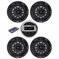 Kit impianto stereo marino bluetooth con 4 casse + telecomando + USB
