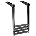 SCALETTA INOX RIBALTABILE TELESCOPICA 4 GRADINI 115X30 PER GOMMONE BARCA NERA