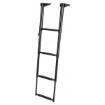 SCALETTA INOX RIBALTABILE TELESCOPICA 4 GRADINI 115X30 PER GOMMONE BARCA NERA