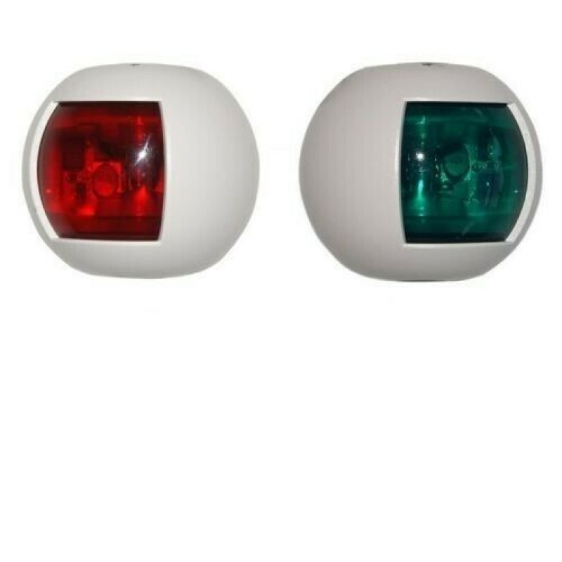 bianco e nero coppia di lampade di segnalazione Luce di navigazione impermeabile a LED rosso verde sferico DC12V-24V 3W Luce di segnalazione di navigazione Nero 