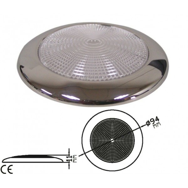 Plafoniera con ghiera inox a 16 led 12v Plafoniera con ghiera inox a 16 led 12v