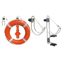 Porta salvagenti in acciaio inox con supporto per boetta luminosa