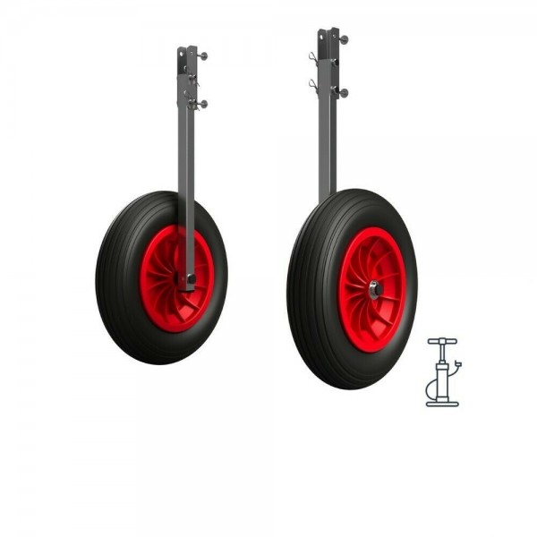 Ruote alaggio in acciaio inox con staffe ribaltabili per gommoni Ruote alaggio in acciaio inox con staffe ribaltabili per gommoni