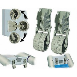 Ruote alaggio in plastica con staffe ribaltabili per gommoni e barche