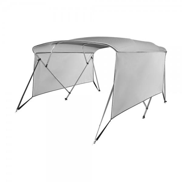 Tendalino 4 Archi 240x220x140 grigio con coperture Laterali Tessuto Poliestere 600d- Impermeabile- Resistente Raggi UV